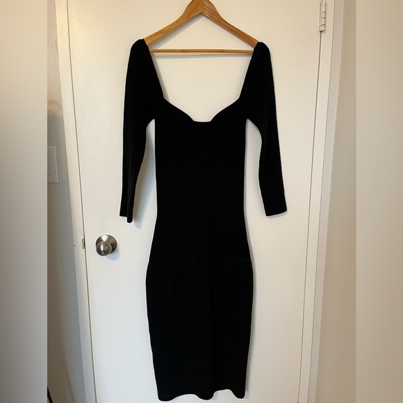 OAK + FORT Sweetheart neck sweater bodycon midi dress - Picture 2 of 3
